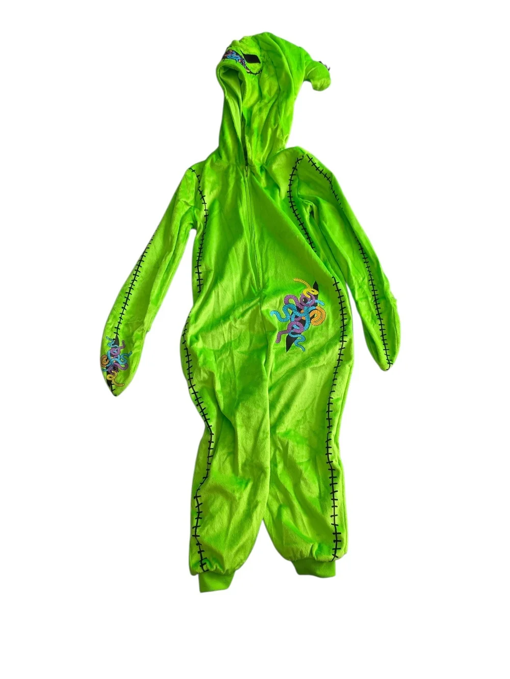 Spirit Halloween Oogie Boogie Toddler Green Hooded Jumpsuit Costume